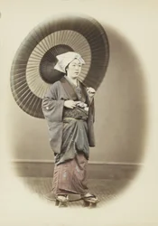 Mujer japonesa con paraguas