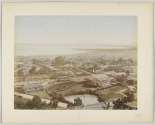 Kobe, Japón (foto en blanco y negro coloreada a mano)