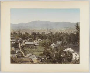 Kioto, Japón (foto en blanco y negro coloreada a mano)