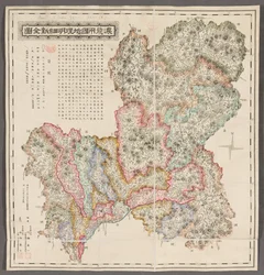 Un Mapa completo de las provincias de MinoÌ e Hida. Por Kawase Zenichi,  1886