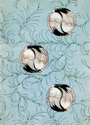 Grullas abstractas sobre un fondo azul
