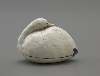 Contenedor en forma de ganso de nieve, Ikaho, prefectura de Gumma, era Meiji