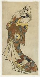 Fujimura Handay? II en una escena de baile, años 1720