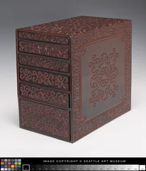 Caja de laca Guri con 6 cajones