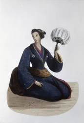 Dama japonesa,1860 (grabado)