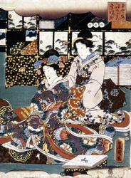 Estampa japonesa: dos mujeres, s.f.