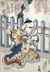 Estampa japonesa: mujer, s.f.