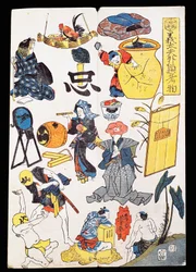 Escenas y objetos del teatro Kabuki