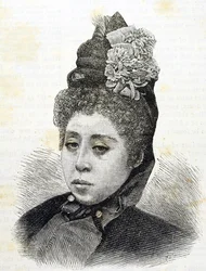 Era Meiji. Princesa Komatsu de Japón. Ilustración de 1887 (Grabado)