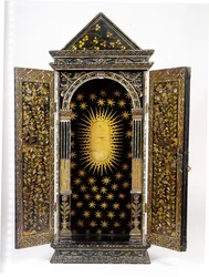 Santuario portátil cristiano Namban, diseñado para contener una estatuilla religiosa, período Momoyama