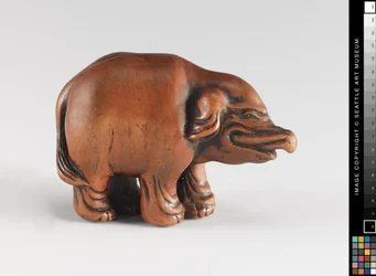 Netsuke modelado como un elefante, siglo XVIII-XIX