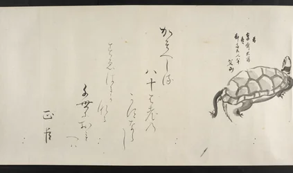 O. 14872, f.29, Una tortuga, de Yoshida Seisai (pergamino)