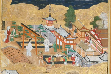 Osakazu Byobu - Biombo japonés de ocho paneles (pintura)