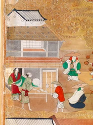 Osakazu Byobu - Biombo japonés de ocho paneles (pintura)