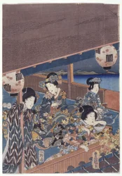 Parte del tríptico Genji (xilografía en color)