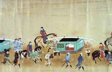 Parte de la Sexta Embajada Coreana a Japón en la época de la sucesión de Tokugawa Ietsuna en 1651, posiblemente por Kano Masunobu 1655-57