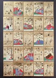 Cartas de juego con 100 poetas y poemas, vendidas en la Exposición Universal en París en 1867