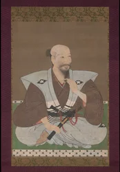 Retrato de un guerrero, pergamino colgante