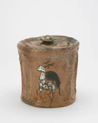 Jarra de agua para ceremonia del té con tapa a juego, Kioto, período Edo o era Meiji