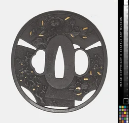 Tsuba: Crisantemo, Cerezo, Iris