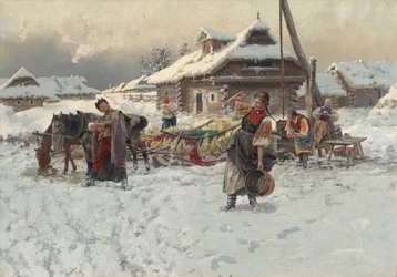 Lanzando bolas de nieve, 1892