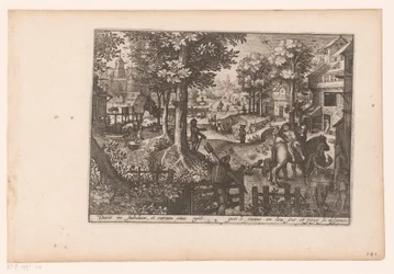 Paisaje con la historia del Buen Samaritano: la llegada a la posada Historia del buen samaritano (título de la serie)