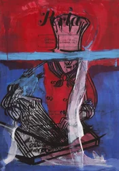 Bomb Pop Chef, 2016 (técnica mixta sobre papel de acuarela montado en panel con receta en el reverso).