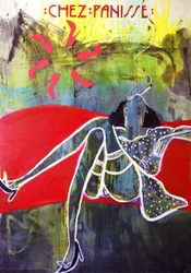 Chez Panisse, 2012 (técnica mixta sobre papel de acuarela montado en panel con receta en el reverso)