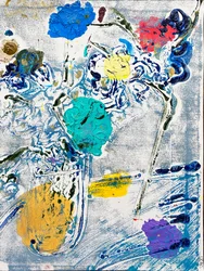 Fleur De Sel No. 09 Monotipo color azul, 2021 (óleo sobre papel)