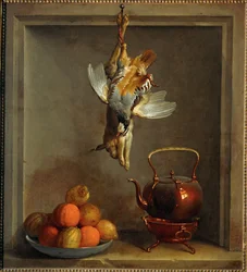 Naturaleza muerta con fruta y caza ...