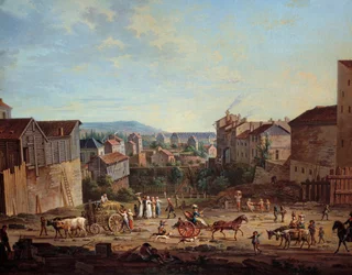 El bastión de Michottes en Nancy. Pintura de Jean Baptiste Claudot (1733-1805), hacia 1801. Nancy, Museo Histórico Lorrain - Bastión de Michottes en Nancy (Francia). Pintura de Jean Baptiste Claudot (1733-1805)