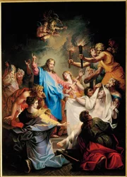 La resurrección de Lázaro (pintura sobre canva)