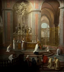 La misa del canónigo Antoine de La Porte hacia 1710 (óleo sobre lienzo)