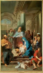 La presentación de Jesús (pintura sobre lienzo)