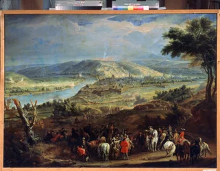 El asedio de Namur en 1692 (El asedio de Namur en 1692). Asedio de la ciudad por Luis XIV y Vauban del 29 de mayo al 30 de junio de 1692. Pintura de Jean-Baptiste Martin (Jean Baptiste Martin