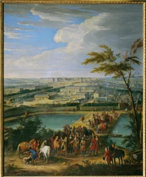Ciudad y palacio de Versalles ... (pintura sobre lienzo)