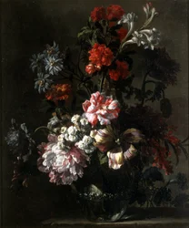Naturaleza muerta de flores (óleo sobre lienzo)