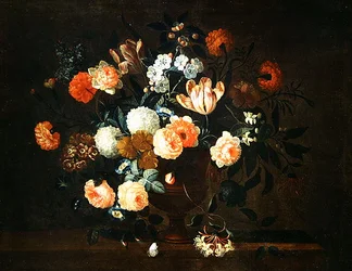 Jarrón de Flores e Insectos