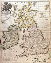 Mapa de los reinos de Inglaterra, Escocia e Irlanda (Gran Bretaña)