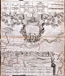 Proyecto de construcción de un canal de comunicación entre el océano Atlántico y el mar Mediterráneo, parte inclusiva aproximadamente entre Pexiora y Ouveillan; en la región de Languedoc-Rosellón, Francia.