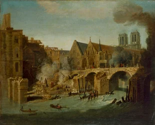 El Petit Pont tras el incendio de 1718