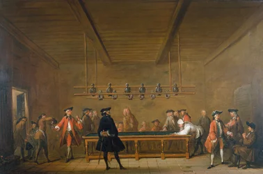 La partida de billar, hacia 1720 (óleo sobre lienzo)