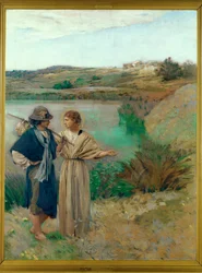 Tobías y el ángel (pintura sobre lienzo)