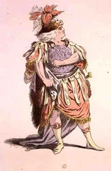Monsieur Sarazin como Teseo, en Phedre, por Jean Racine (1639-99) facsímil de A. Guillaumot Fils (grabado en color)