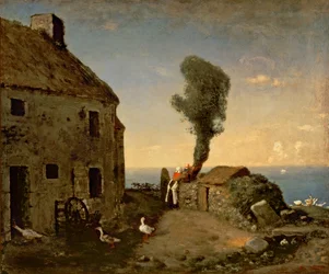 Casa natal de Millet en Gruchy, de Jean-Francois Millet (1814-1875), 46x56 cm.