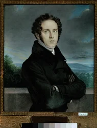 Retrato de Bellini Vincenzo, primera mitad del siglo XIX (óleo sobre lienzo)