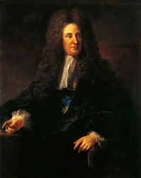 Retrato de Jules Hardouin Mansart (1646-1708), arquitecto francés, figura principal de la arquitectura barroca francesa, Pintura de Jean-Francois Millet (1814-1875)