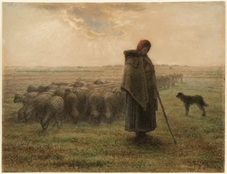 Pastora y su rebaño