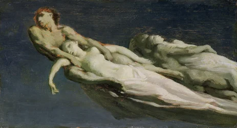 Las estrellas fugaces (óleo sobre tabla)