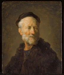 Cabeza de anciano, c.1732-1806 (óleo sobre lienzo colocado sobre tabla)